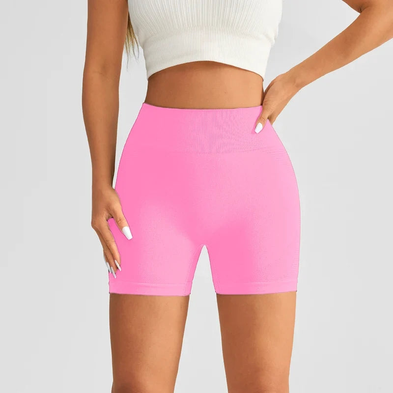 Women's High Waist Luminous Yoga Shorts Fitness Running Activewear