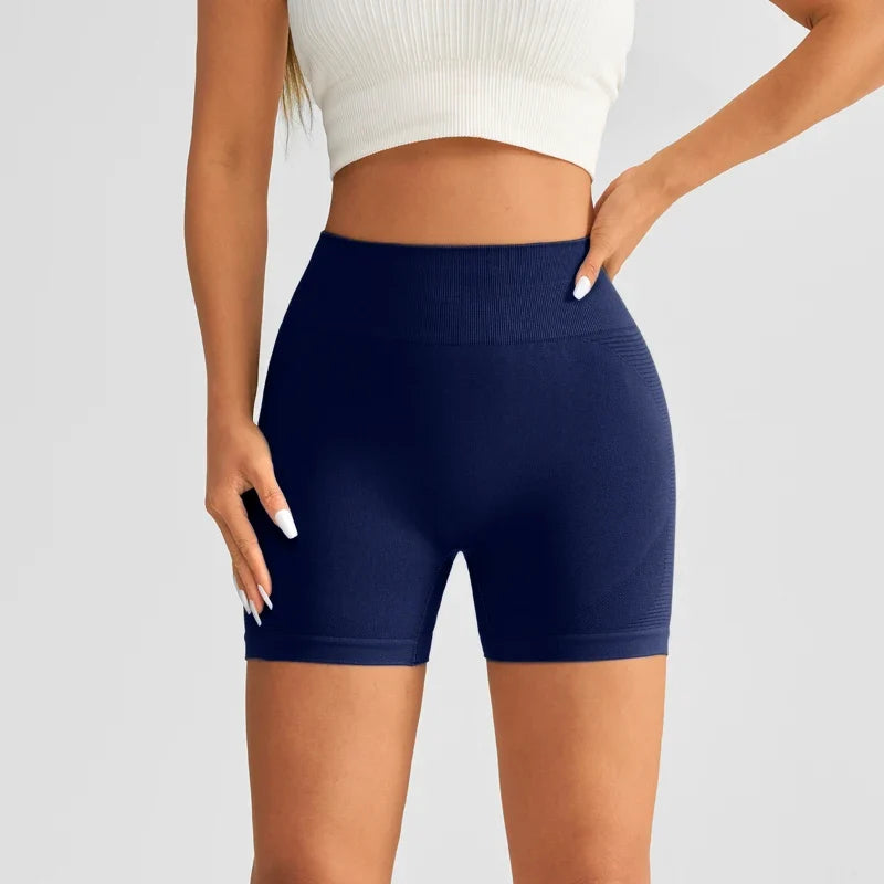 Women's High Waist Luminous Yoga Shorts Fitness Running Activewear