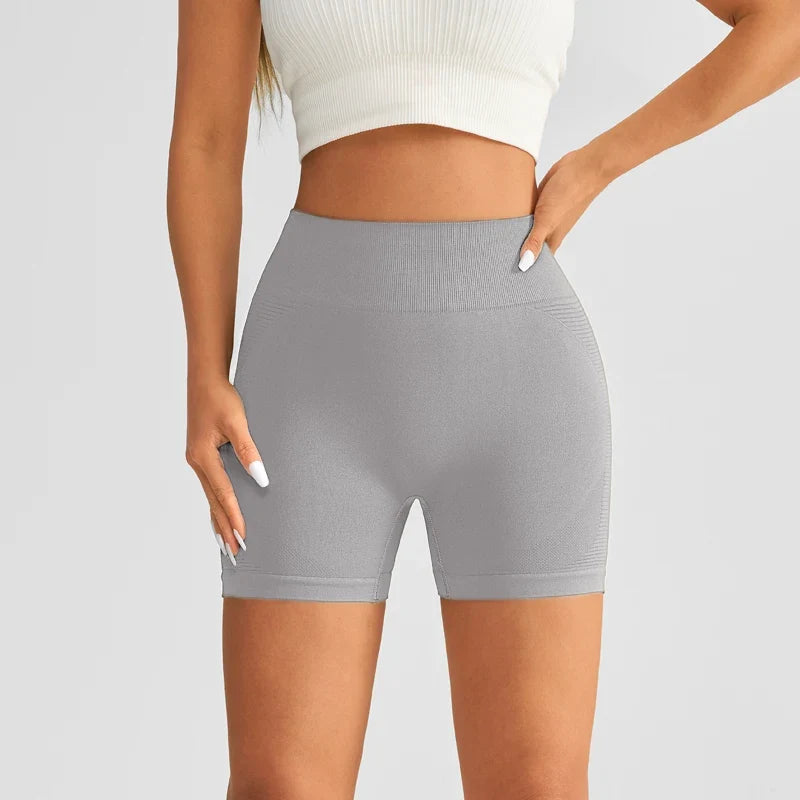 Women's High Waist Luminous Yoga Shorts Fitness Running Activewear