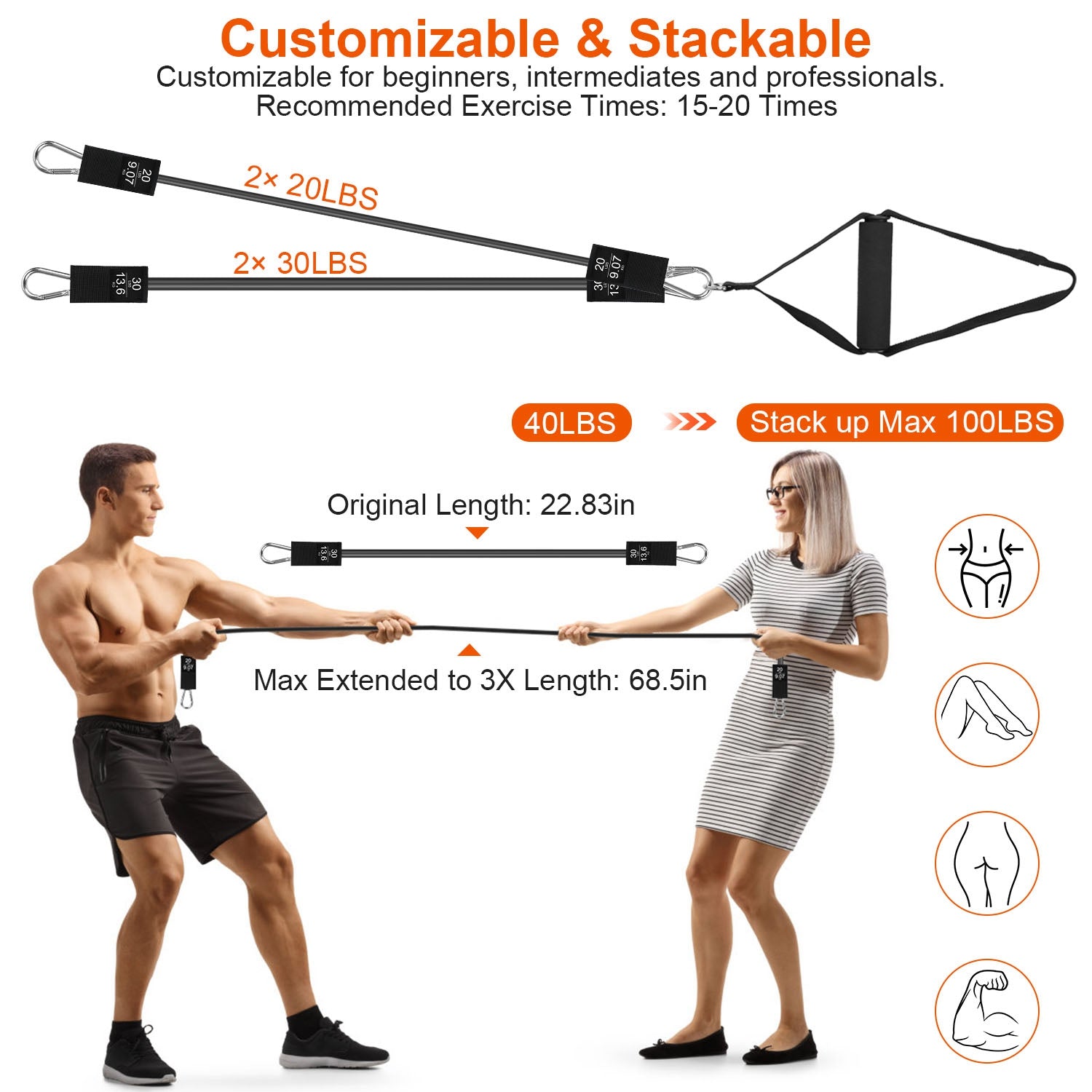Pilates Bar Kit with 100LBS Resistance Band