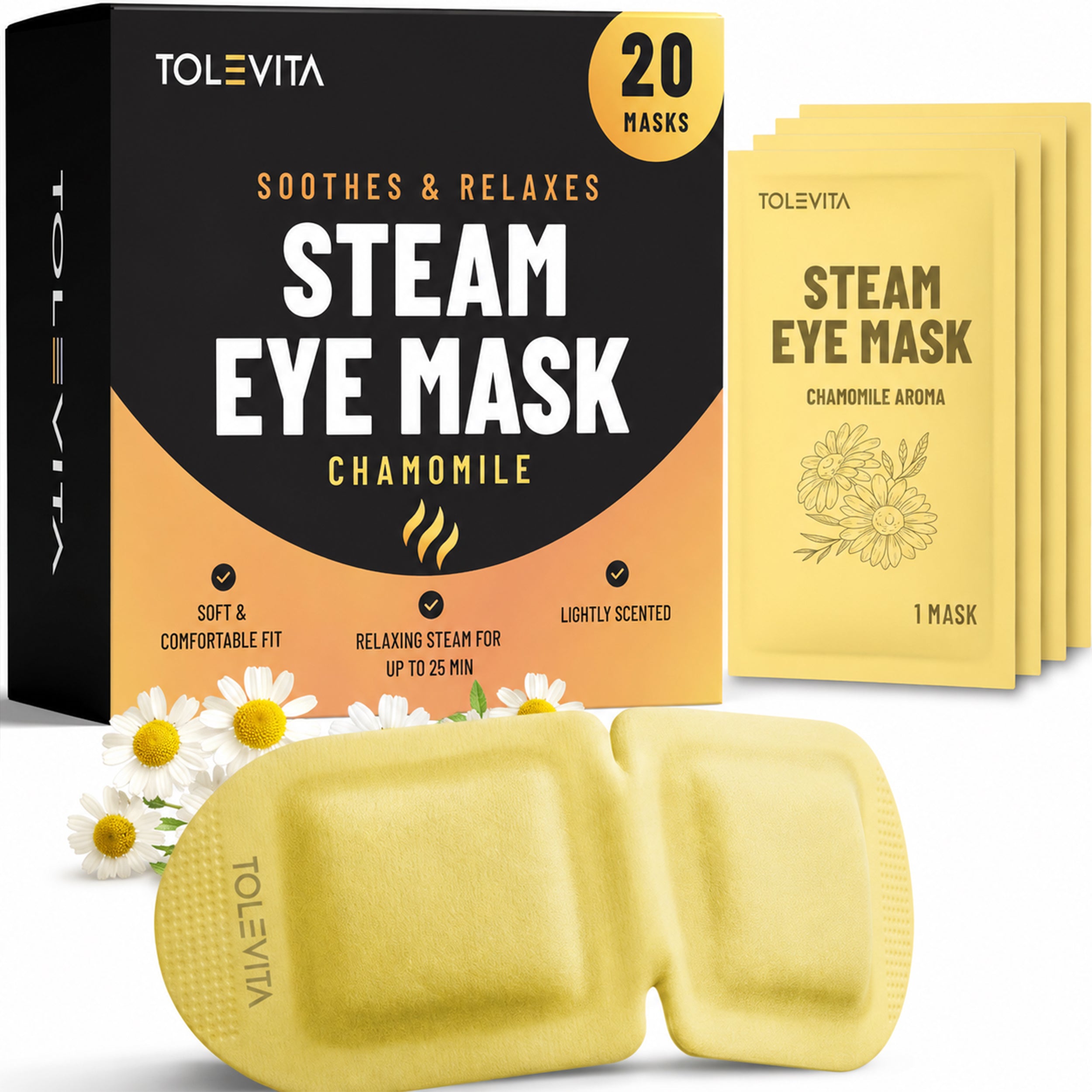 Self-Heating Steam Eye Mask Soothing Relaxation Mask 20-Pack